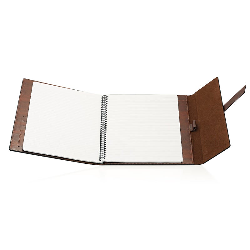 GALLAWAY LEATHER Padfolio Portfolio Folder â€“ Slim Portfolio Folio Organizer Holder for Letter Legal A4 Note Pads Notebooks for Men Women Refillable Business Leather Portfolio Binder, Dark Chocolate - Image 3